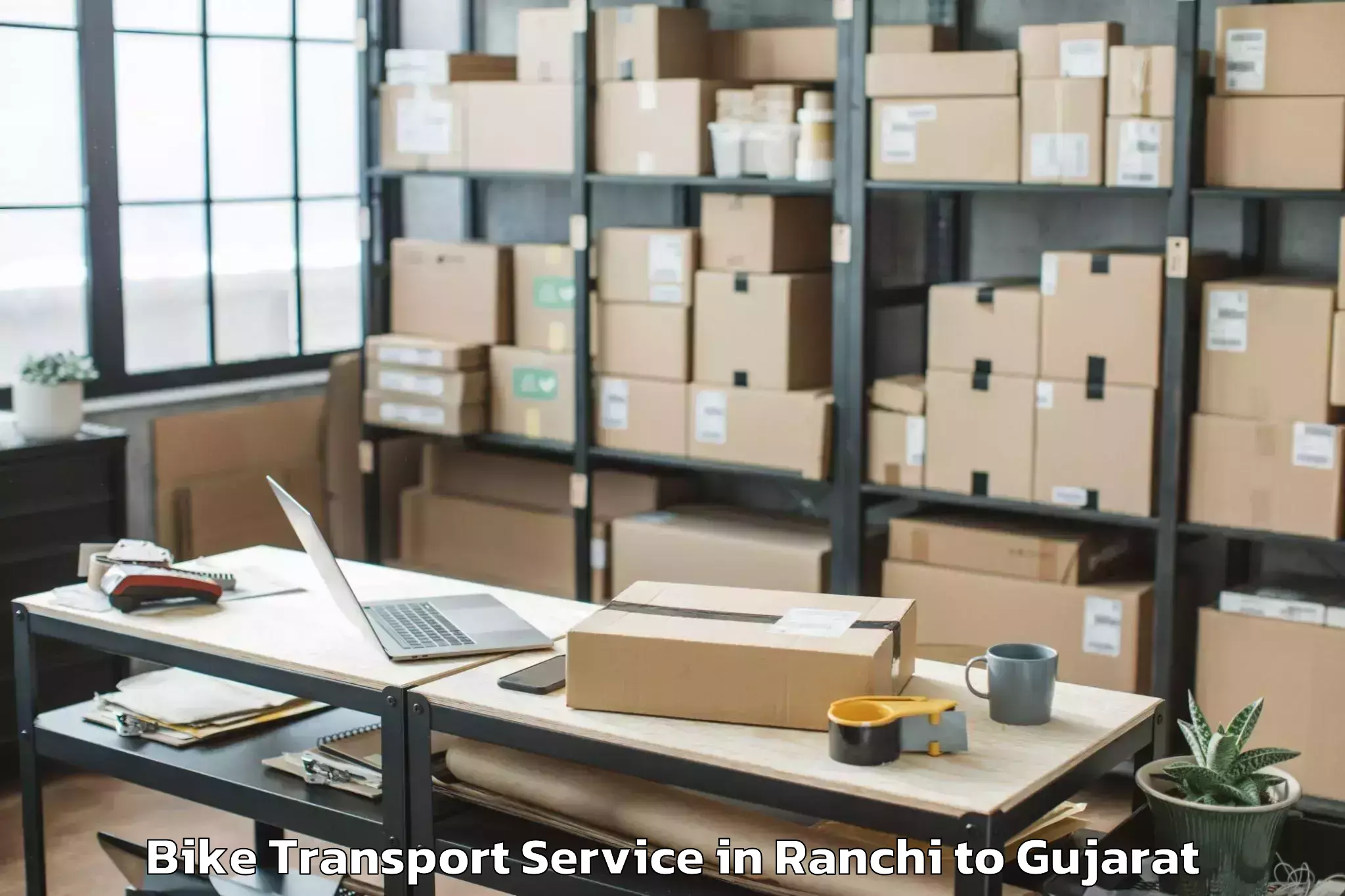 Easy Ranchi to Kadodara Bike Transport Booking